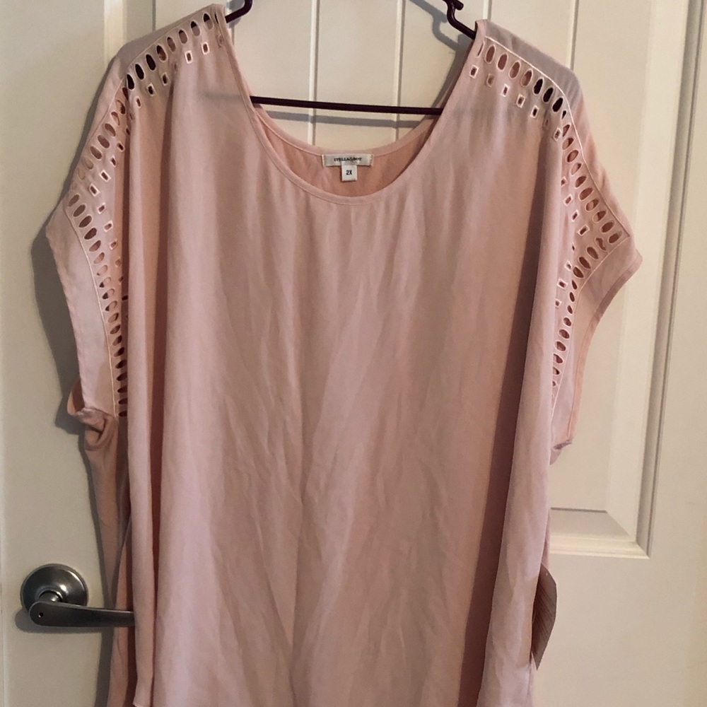 Semi-sheer top with windowpane detail
